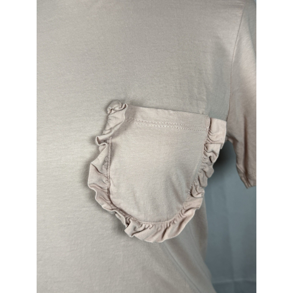 Philosophy Pink Ruffle Pocket Top Women Size Small - Picture 2 of 6